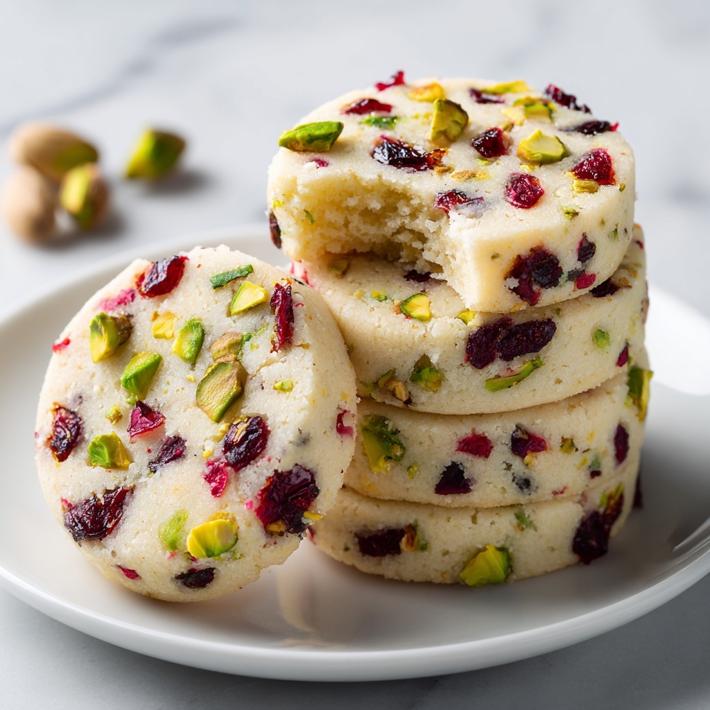 Cranberry Pistachio Shortbread Cookies Recipe - Recipe Image