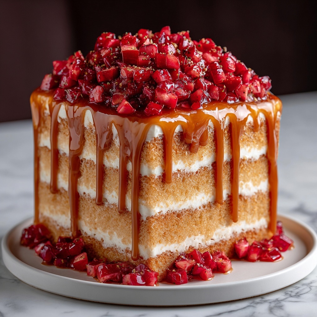 Caramel Apple Cheesecake Cake Recipe - Recipe Image