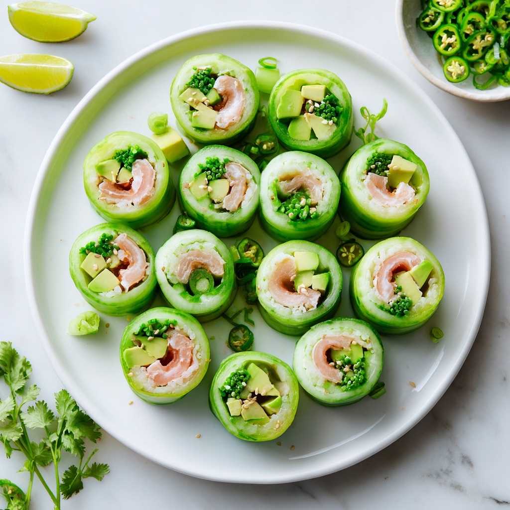 Cucumber Tuna Avocado Salad Rolls Recipe - Recipe Image