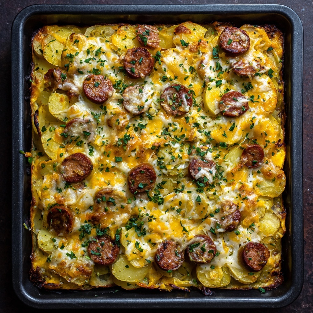 Irresistible Cheesy Ranch Potatoes and Smoked Sausage Recipe - Recipe Image