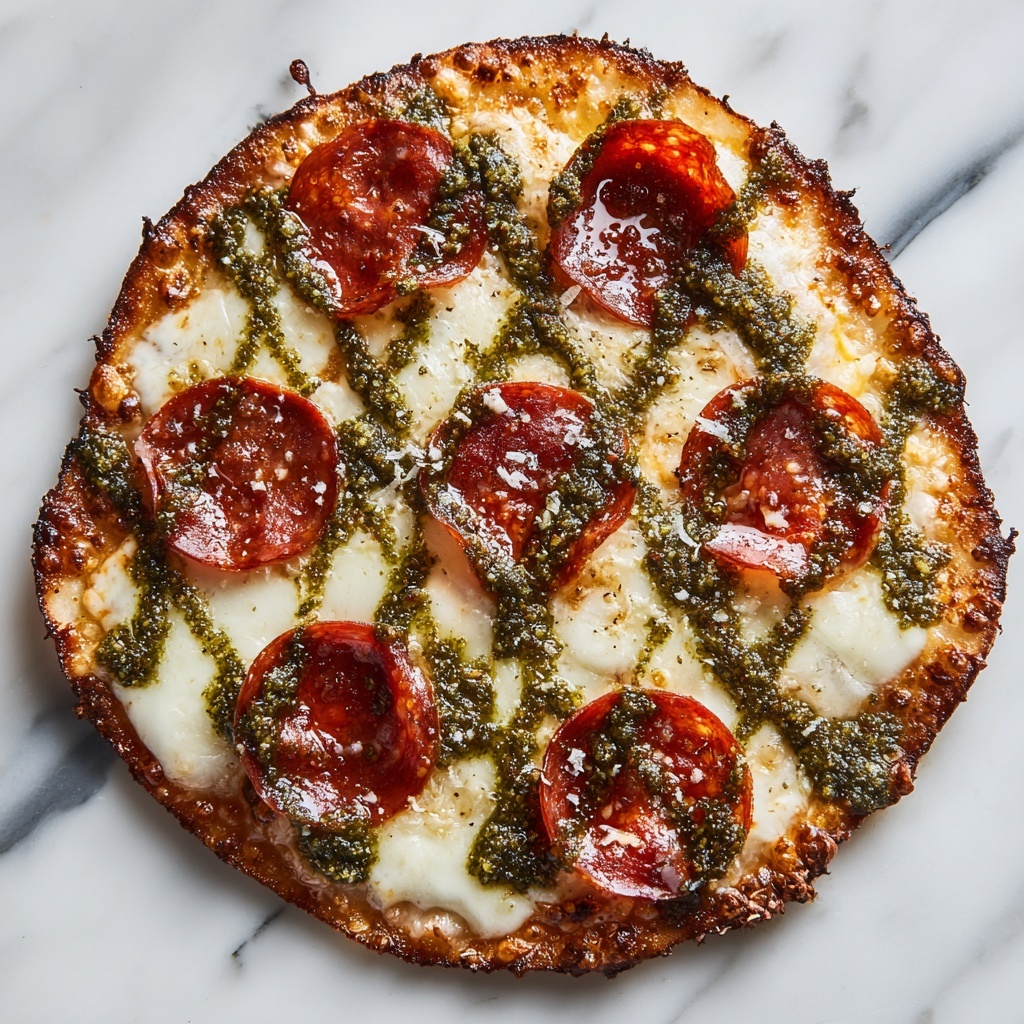 Pepperoni and Roasted Jalapeño Pesto Pan Pizza Recipe - Recipe Image