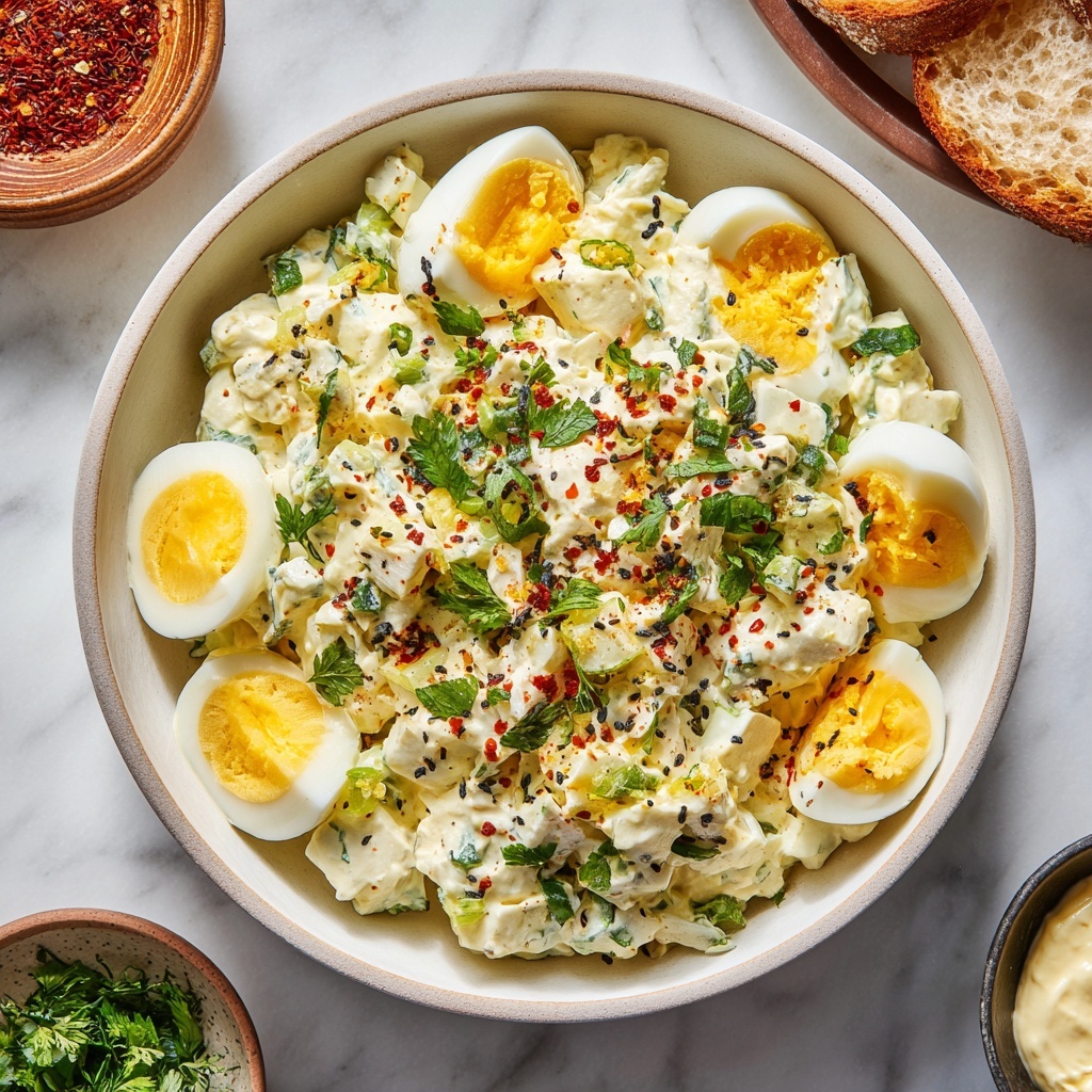 Creamy Egg Salad with Parsley and Optional Veggies Recipe - Recipe Image