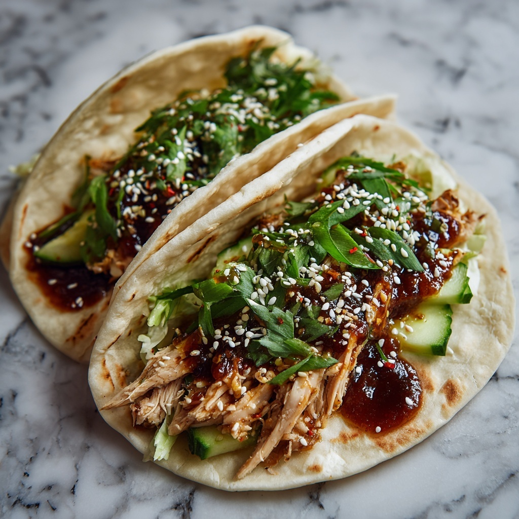 Korean Chicken Tacos with Caramelized Kimchi Recipe - Recipe Image