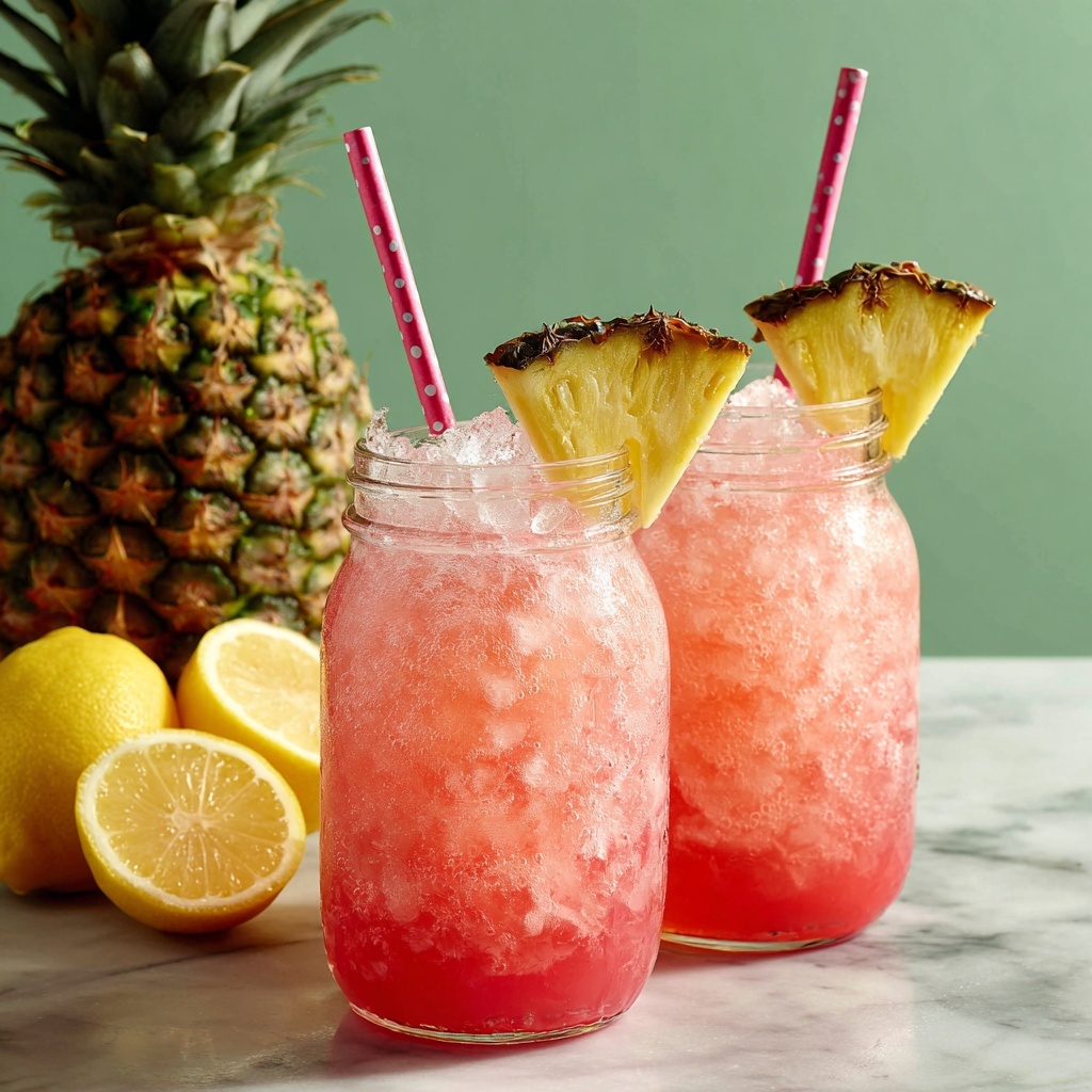 Pineapple Pink Lemonade Party Drink Recipe - Recipe Image