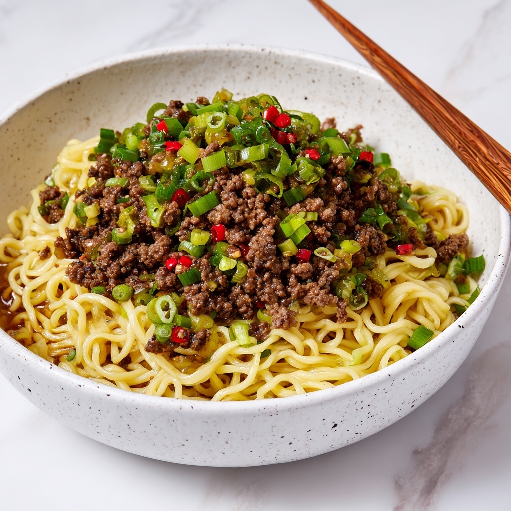 Mongolian Ground Beef Noodles Recipe - Recipe Image