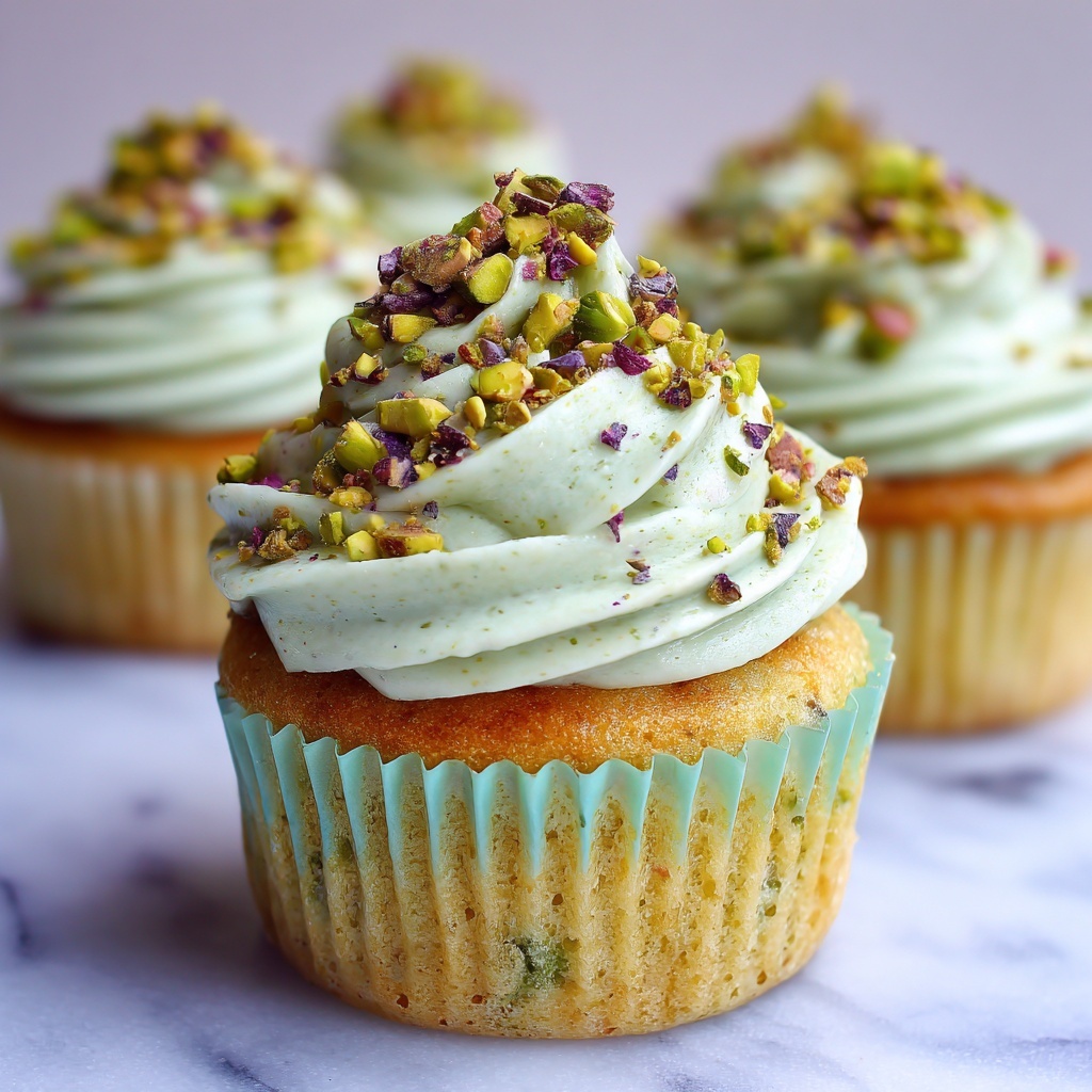 Homemade Pistachio Cupcakes Recipe - Recipe Image