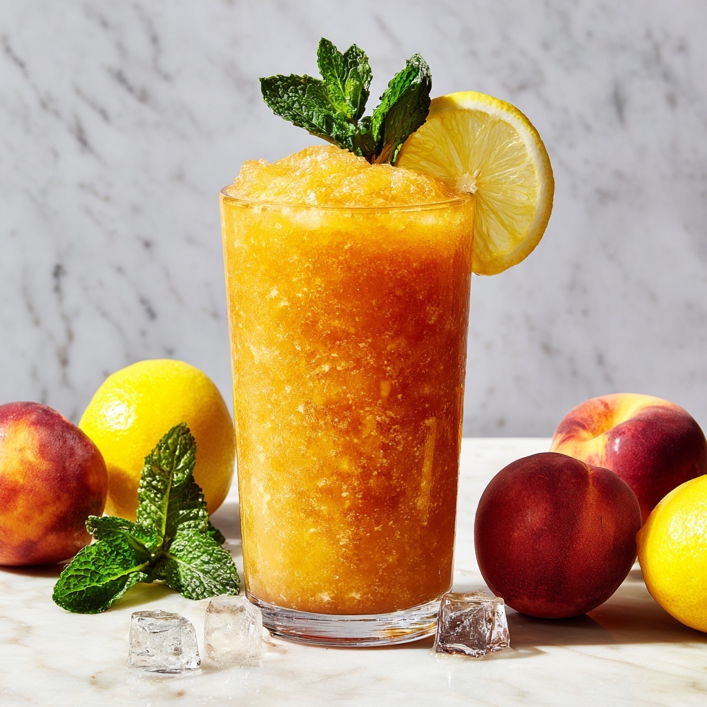 Frozen Peach Lemonade Slushie: The Ultimate Summer Cooler Recipe - Recipe Image