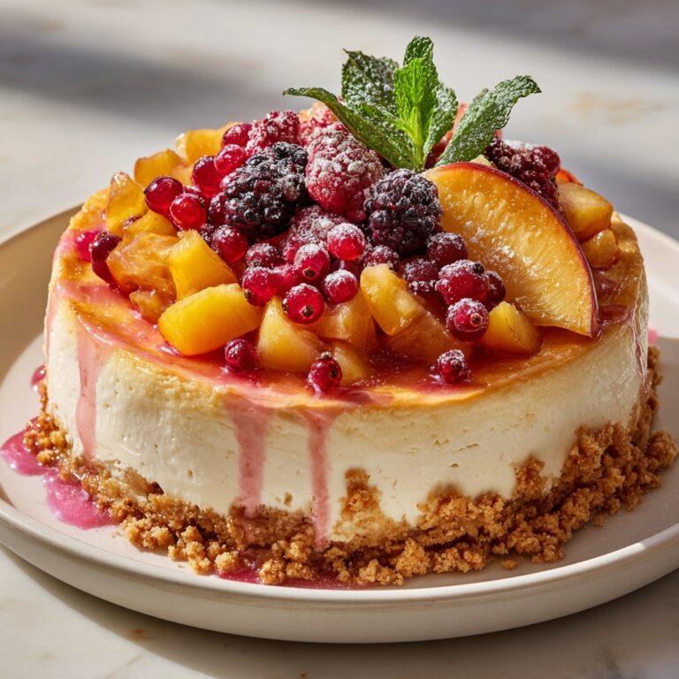 Summer Berry and Peach Cheesecake Recipe