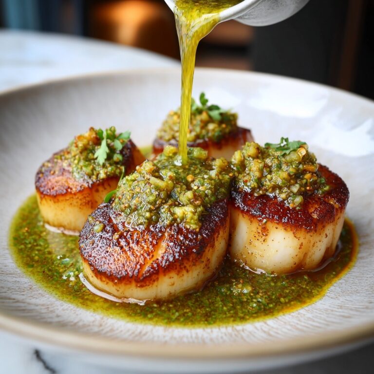 Sizzling Scallops with Zesty Lime Cilantro Sauce Recipe