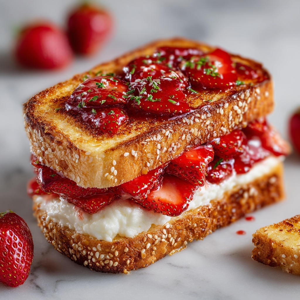 Roasted Strawberry Whipped Ricotta Toast Recipe - Recipe Image