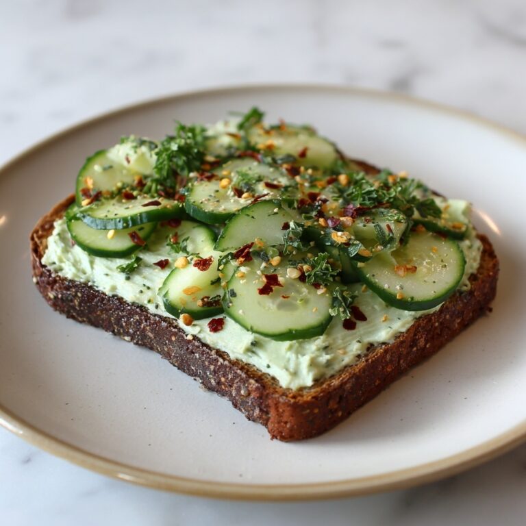 Smashed Cucumber Toast with Artichoke Edamame Spread Recipe