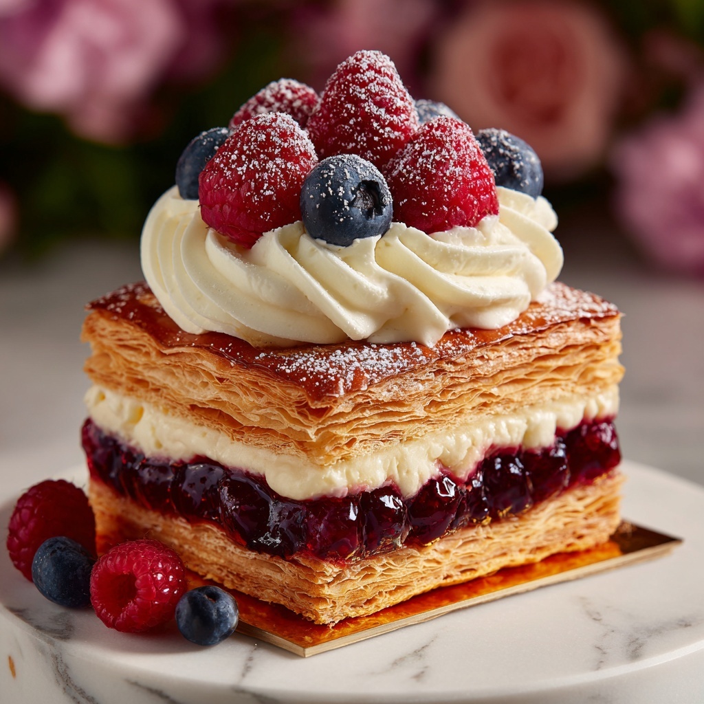 Berry Cream Pastry Cake Recipe - Recipe Image