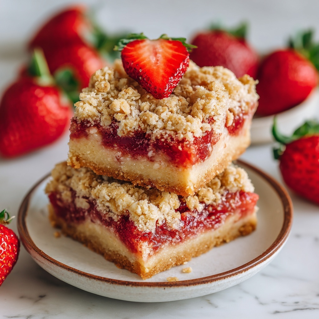 Healthy Strawberry Oatmeal Bars Recipe - Recipe Image