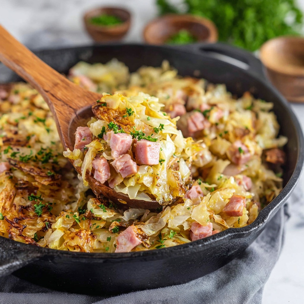 Creamy Chicken Ham and Cabbage Skillet Recipe - Recipe Image
