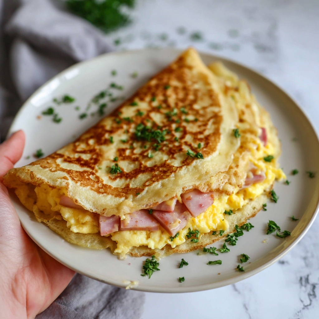 Egg, Ham, and Cheese Crepes for Breakfast Bliss Recipe - Recipe Image