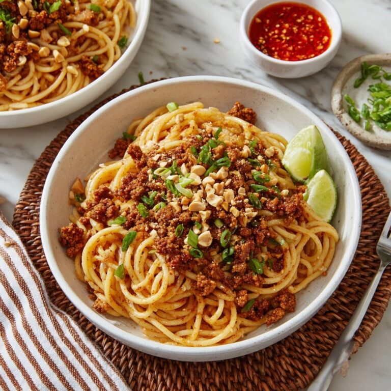 Creamy Coconut Peanut Noodles with Chicken and Veggies Recipe