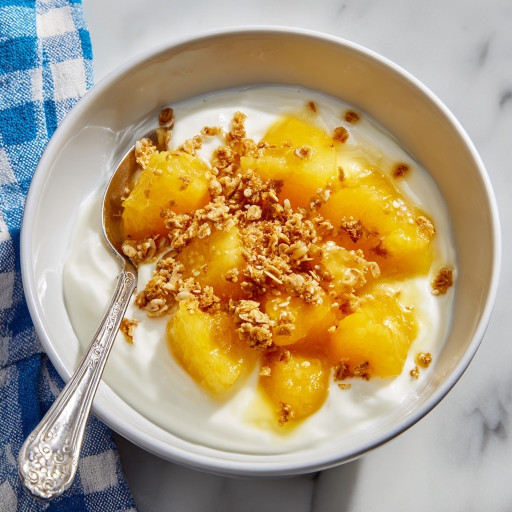 Warm Peach Crisp Yogurt Bowl Recipe - Recipe Image
