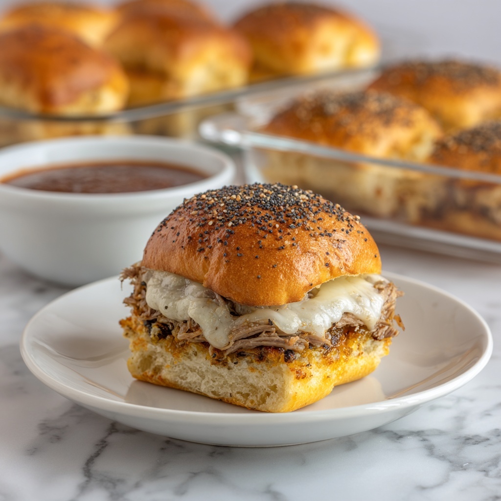 Roast Beef Sliders with Poppy Seed Barbecue Sauce Recipe - Recipe Image