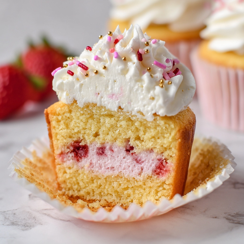 White Chocolate Strawberry Cupcakes Recipe - Recipe Image