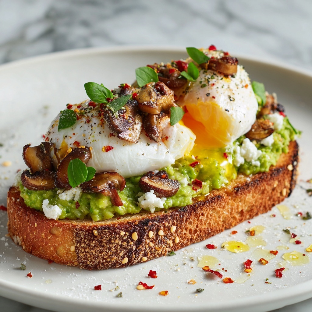 Vegan Avocado & Mushroom Toast with Vegan Ricotta Recipe - Recipe Image
