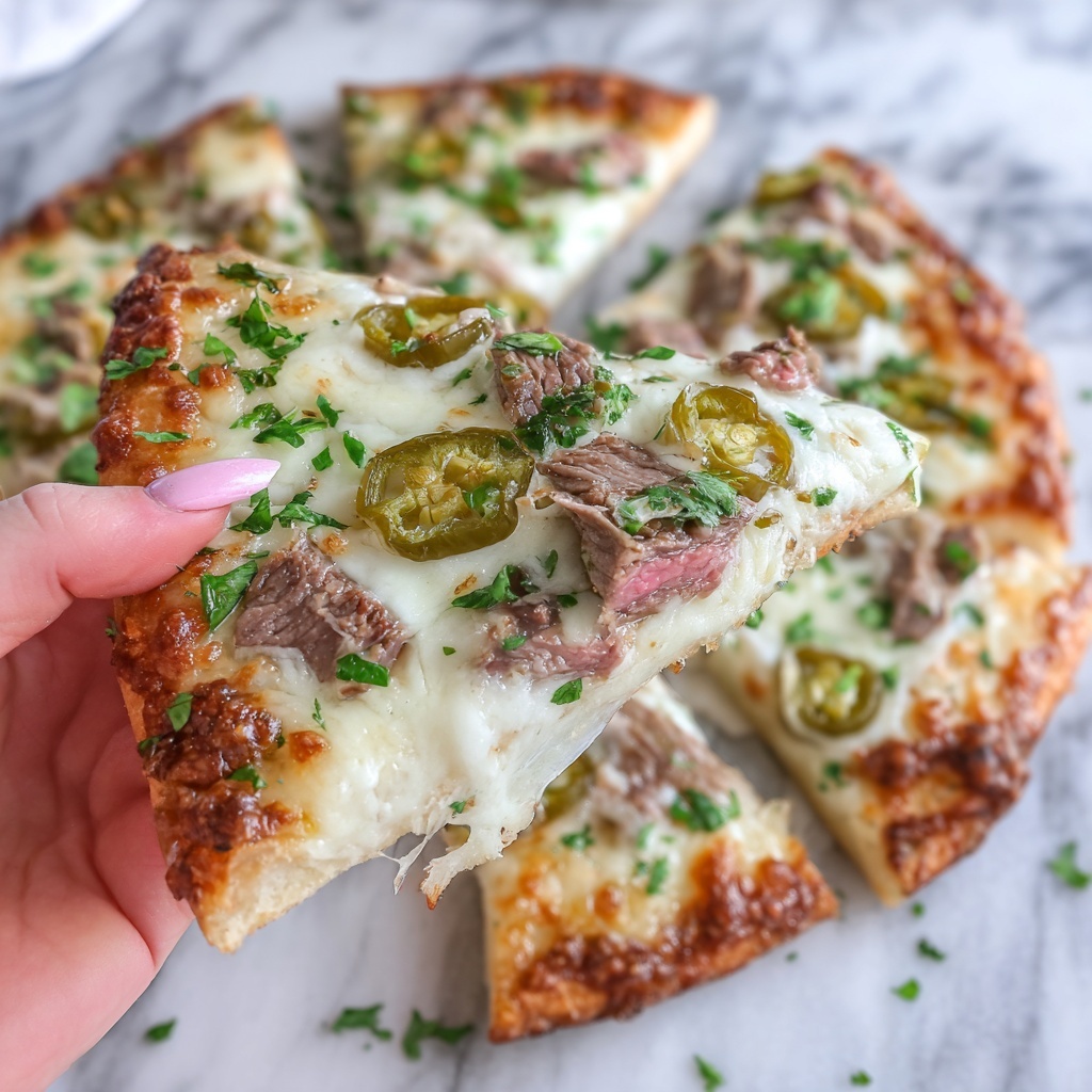 Philly Cheesesteak Cheesy Bread Recipe - Recipe Image