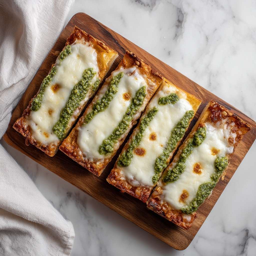 Cheesy Pesto Garlic Bread Recipe - Recipe Image