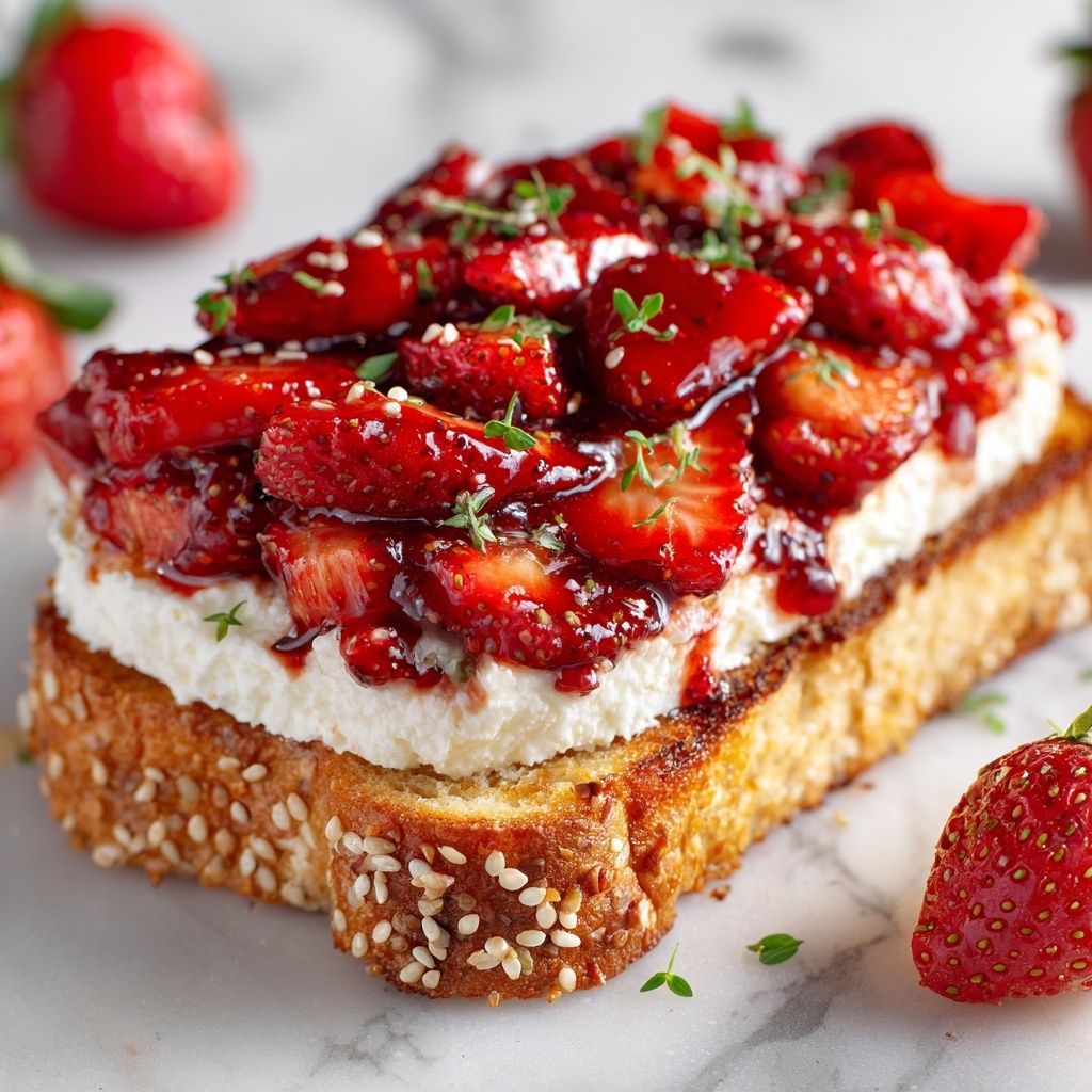 Roasted Strawberry Whipped Ricotta Toast Recipe - Recipe Image