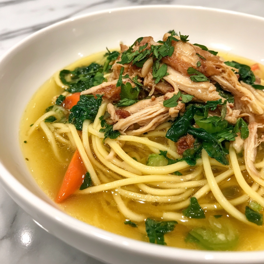 Aromatic Ginger Scallion Chicken Noodle Soup Recipe - Recipe Image
