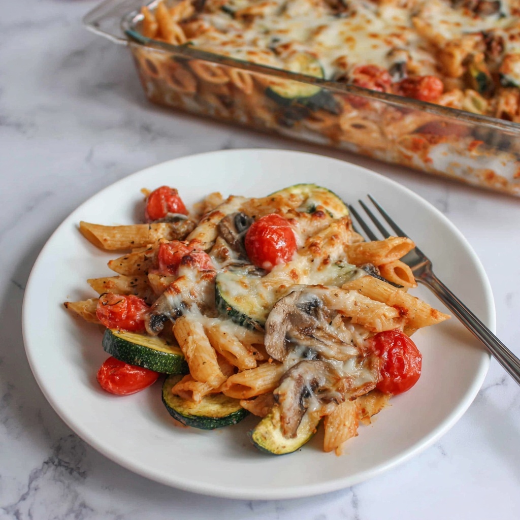 Creamy Sundried Tomato Pesto Pasta Bake with Veggies Recipe - Recipe Image