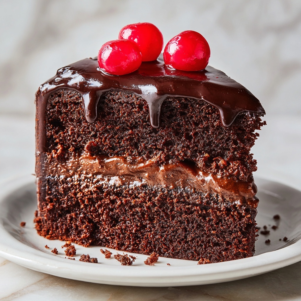 Decadent Black Forest Cheesecake Cake Recipe - Recipe Image