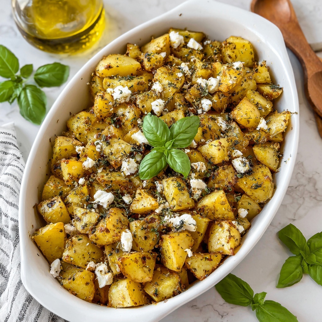 Baked Feta Potatoes with Garlic and Lemon Recipe - Recipe Image