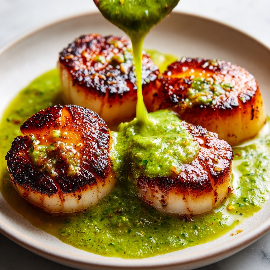 Sizzling Scallops with Zesty Lime Cilantro Sauce Recipe - Recipe Image
